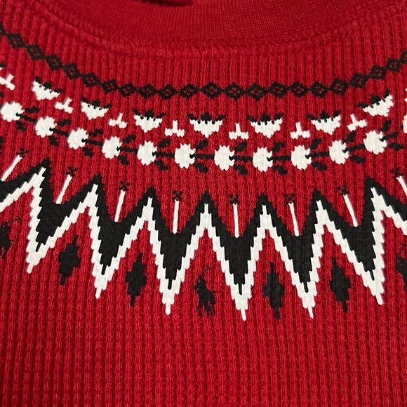 Polo Ralph Lauren Fair Isle Waffle Knit Top in Red - Picture 4 of 8